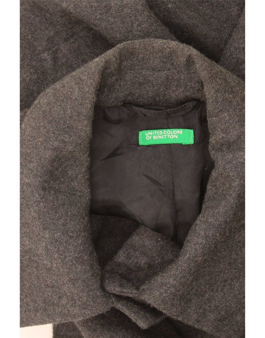 Benetton Womens 5 Button Blazer Jacket IT 44 Medium Grey Virgin Wool