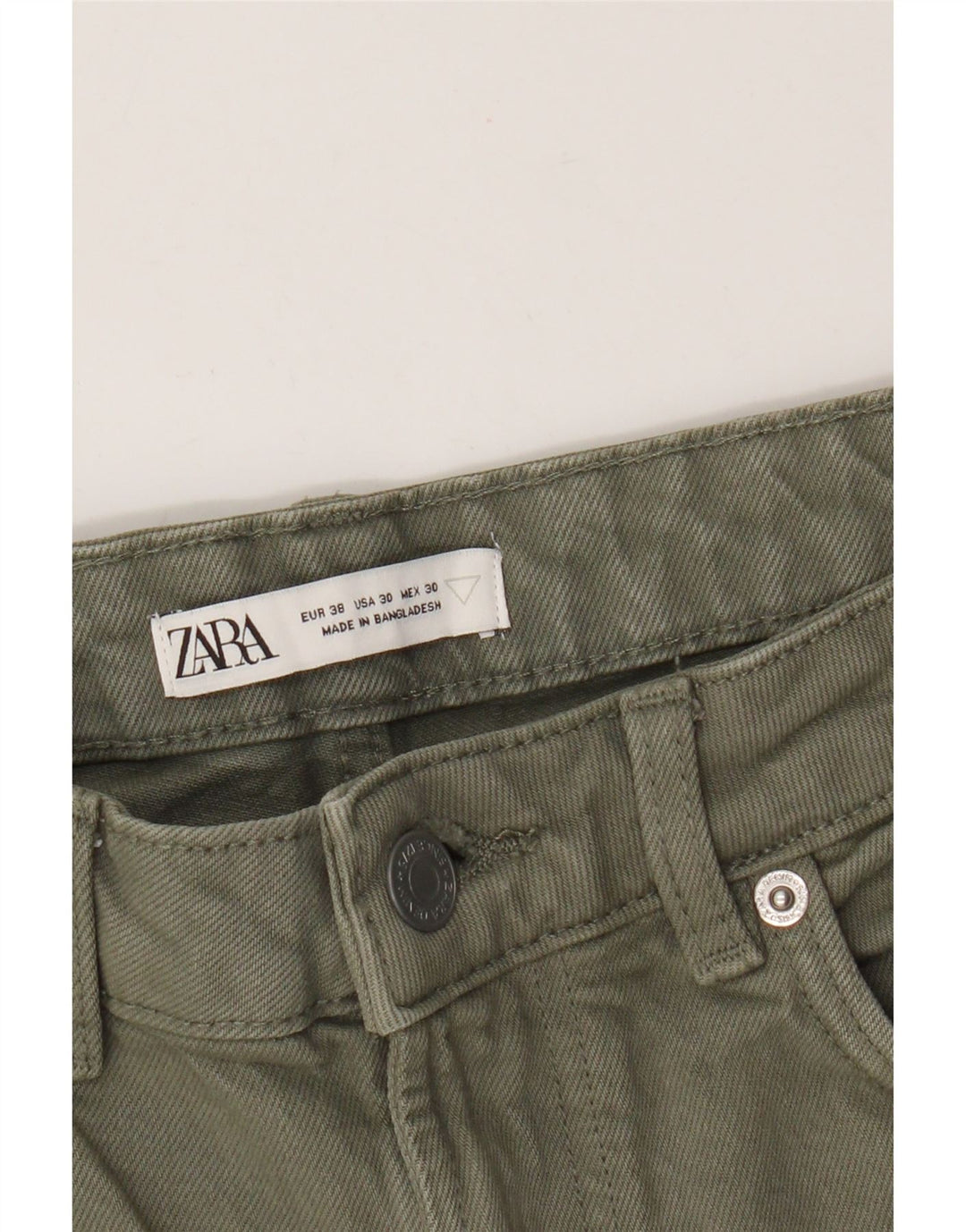 Zara Mens Denim Shorts EU 38 Small W30  Green