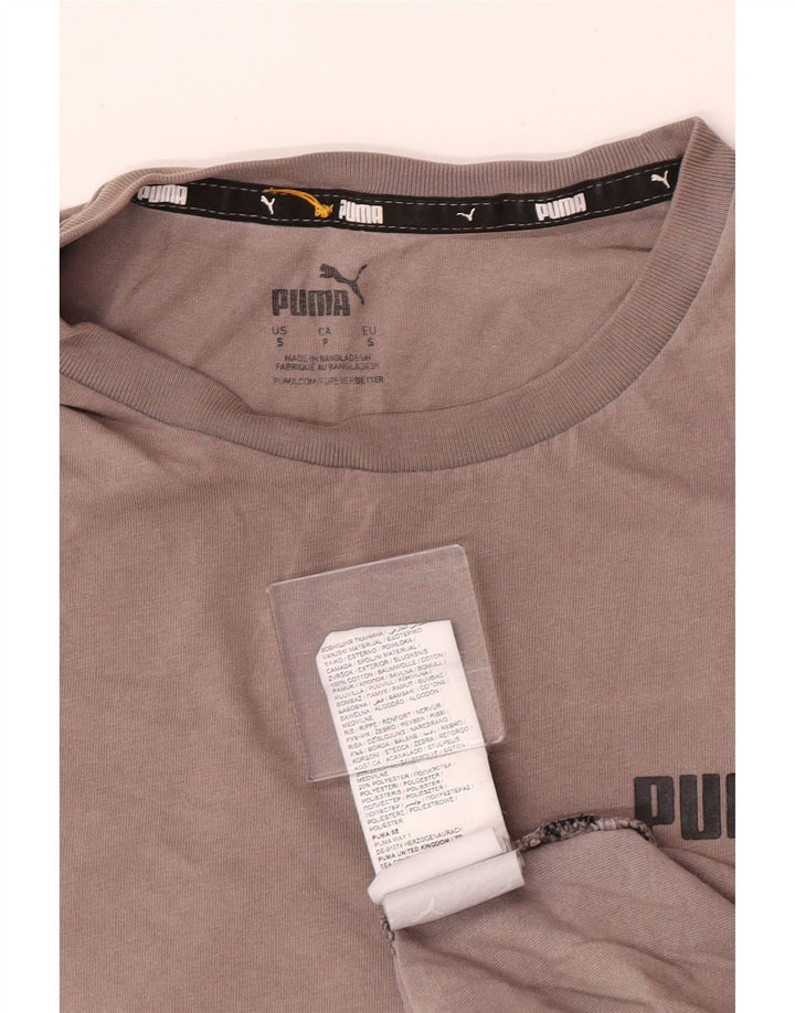 Puma Mens T-Shirt Top Small Grey Cotton
