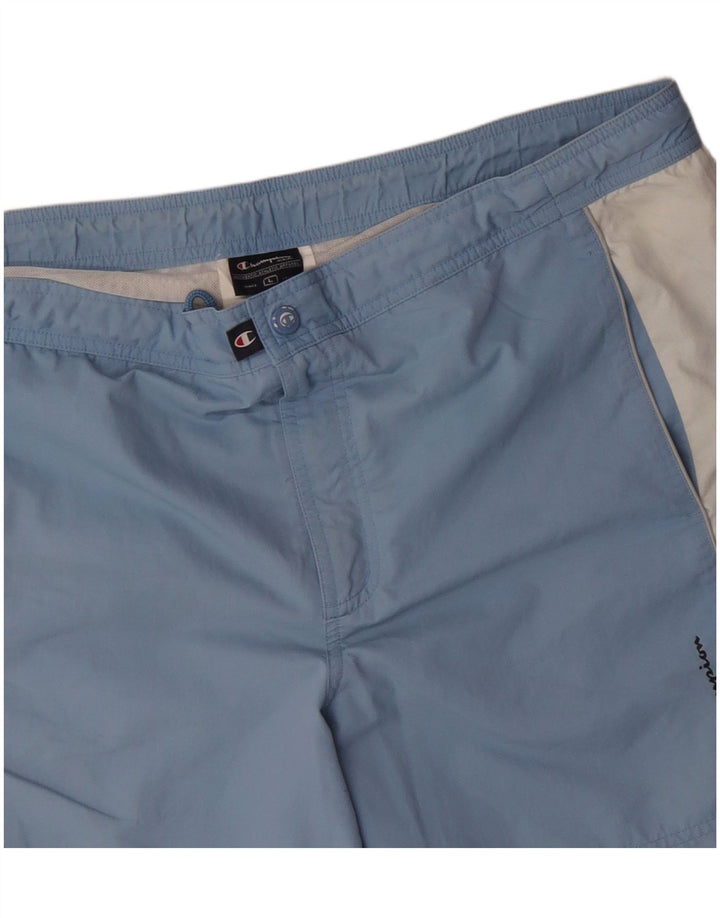 Champion Mens Swimming Shorts Large Blue Colourblock Polyester