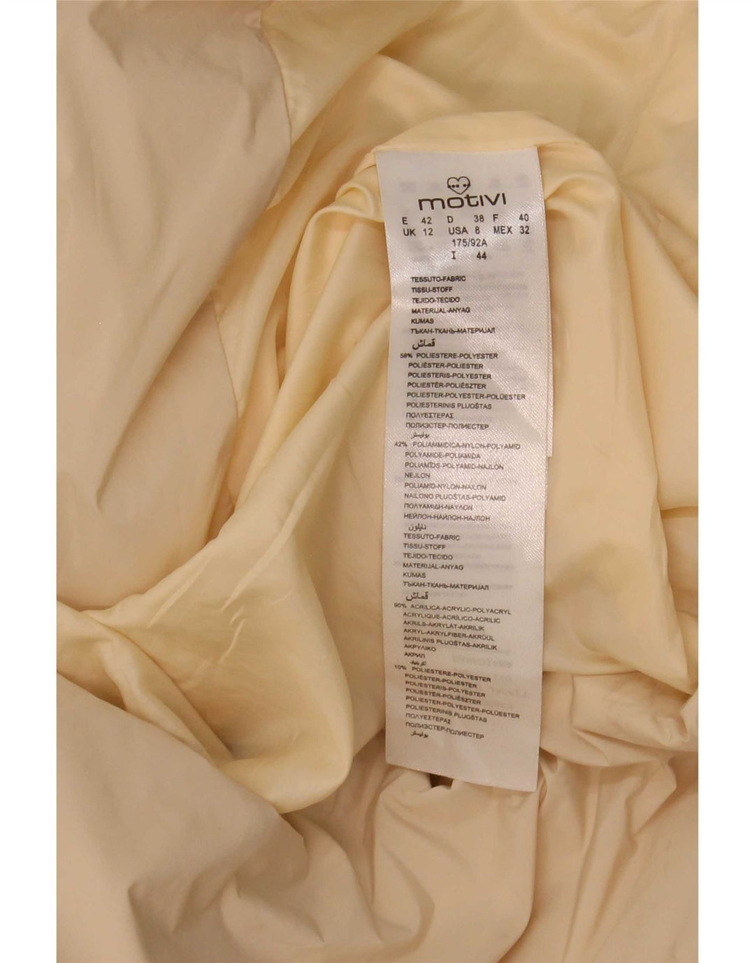 MOTIVI Womens Hooded Padded Coat UK 12 Medium Beige Polyester