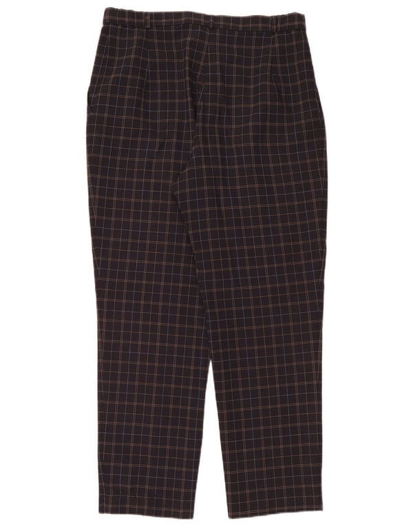 Pantaloni chino da donna Marks & Spencer UK 14 Large W32 L28 blu navy a quadri