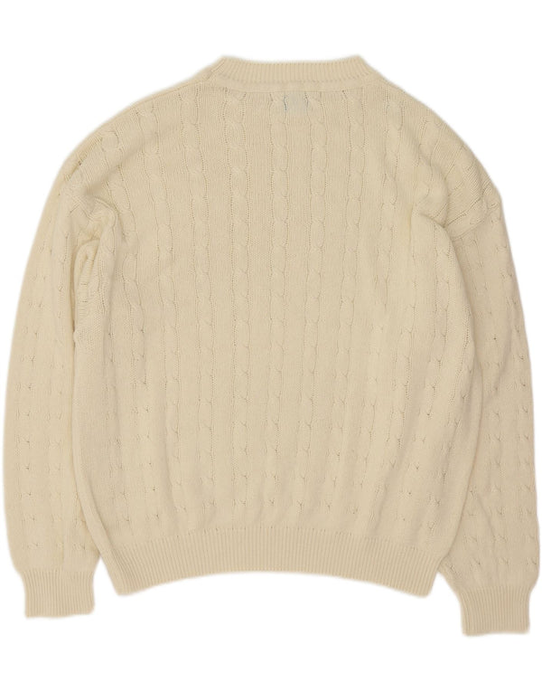 Maglione da uomo girocollo Benetton XL in cotone beige