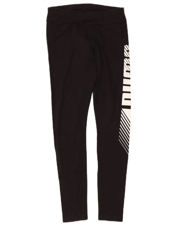 PUMA Womens Graphic Leggings UK 10 Small  Black