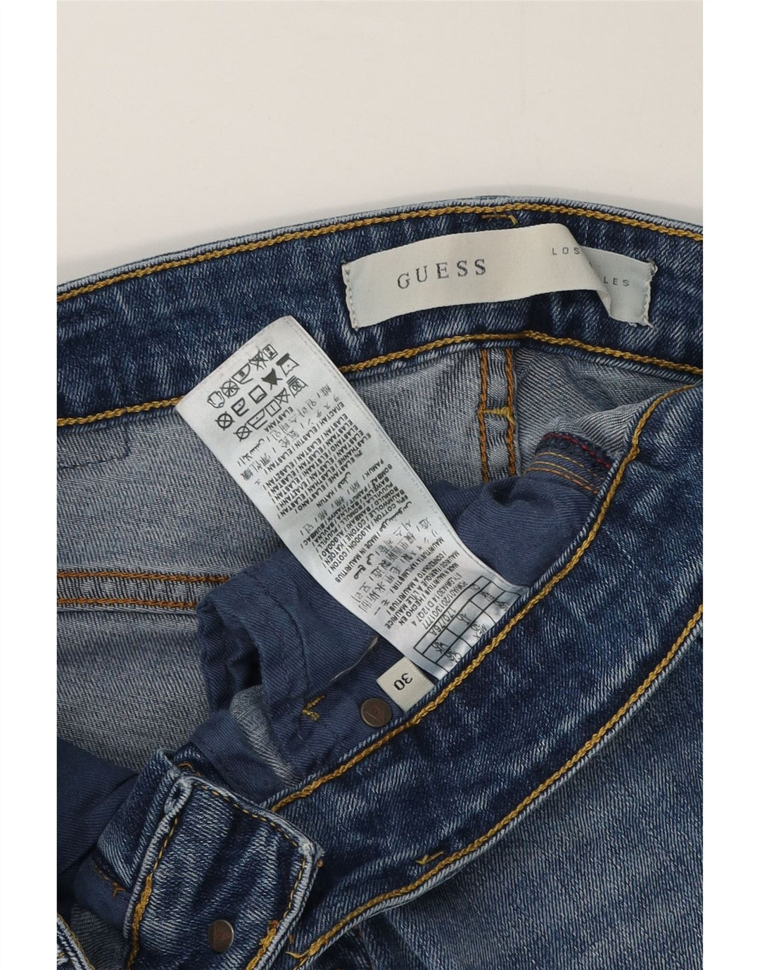 Guess Mens Slim Jeans W30 L34 Blue Cotton