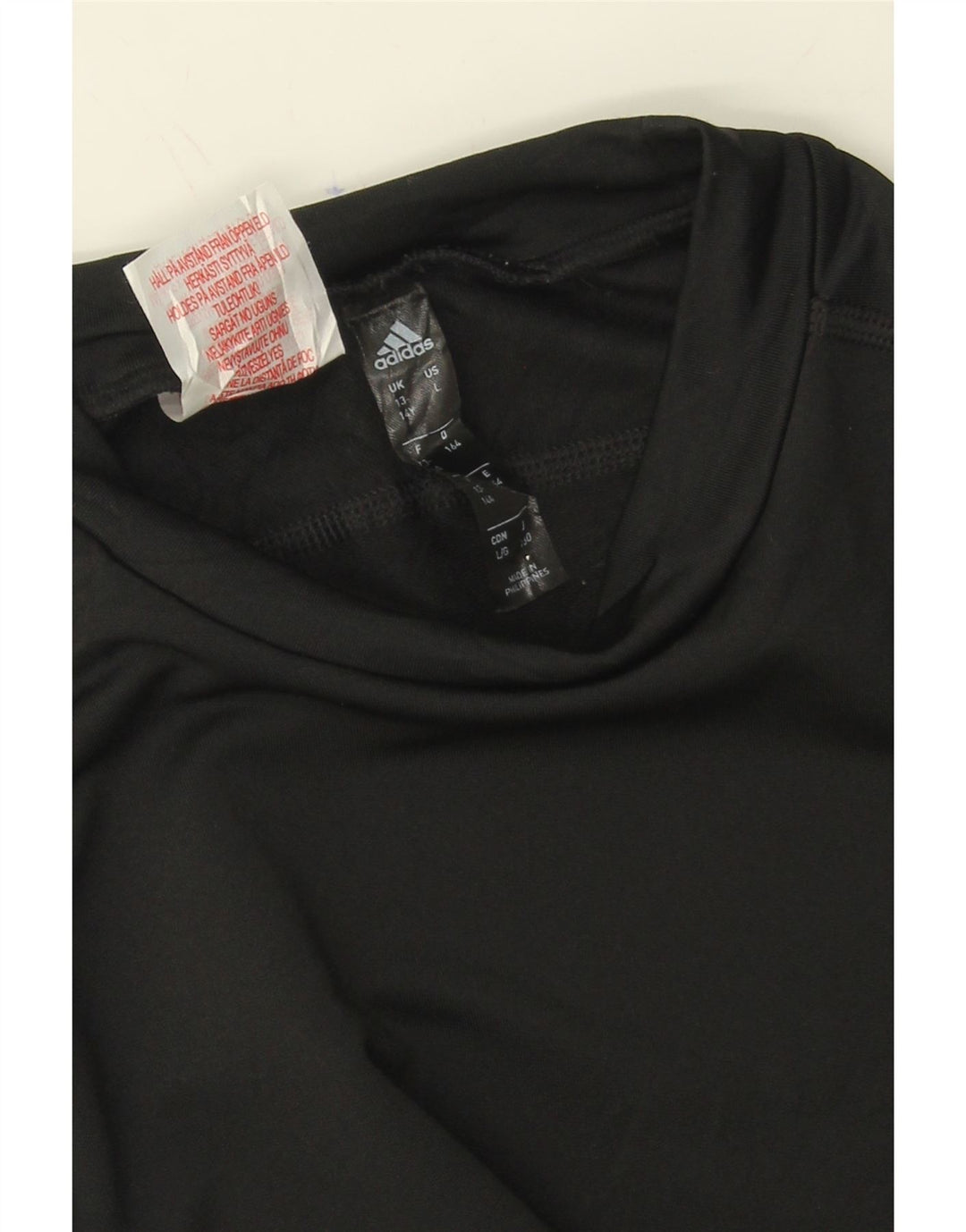 ADIDAS Boys Climalite Top Long Sleeve 13-14 Years Black Polyester Vintage Adidas and Second-Hand Adidas from Messina Hembry 