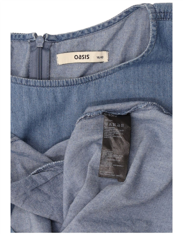 Oasis Womens Denim Dress UK 14 Medium Blue Cotton