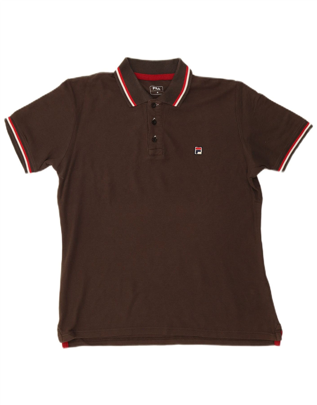 FILA Mens Polo Shirt Medium Brown Cotton