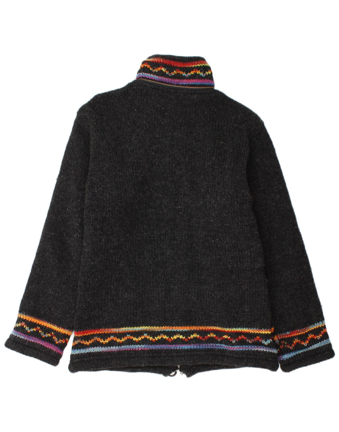 THC Cardigan Sweater med lynlås til mænd Stor Sort Geometrisk