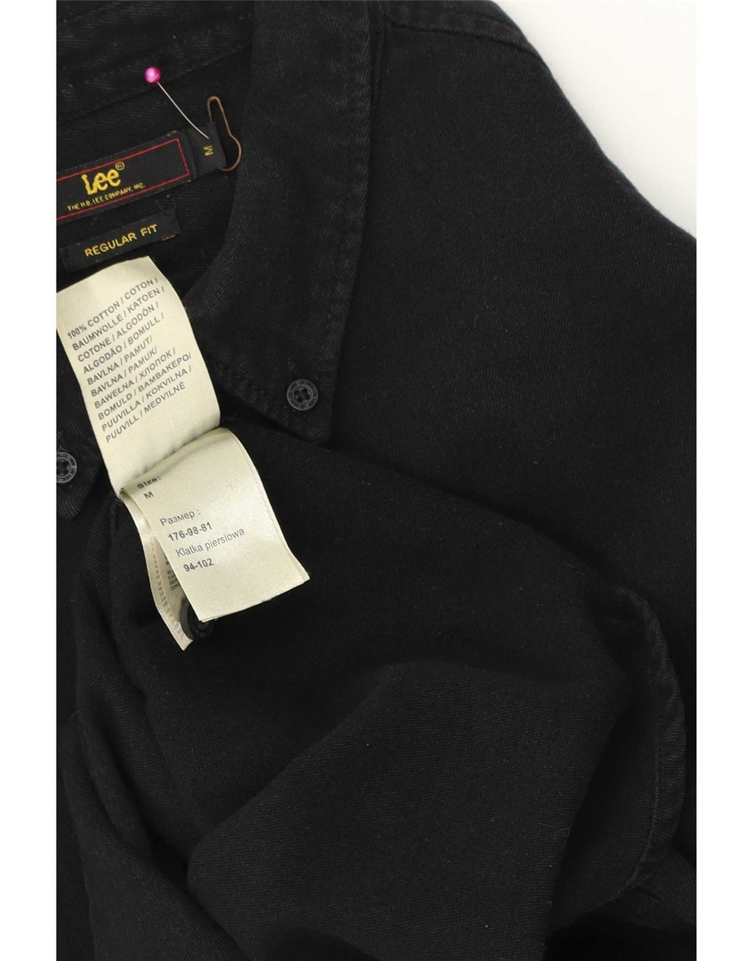 Lee Herre Regular Fit skjorte medium sort bomuld