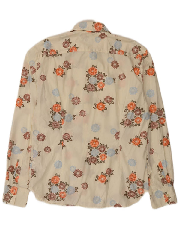Paul Smith Mens Shirt Large Off White Floral Cotton