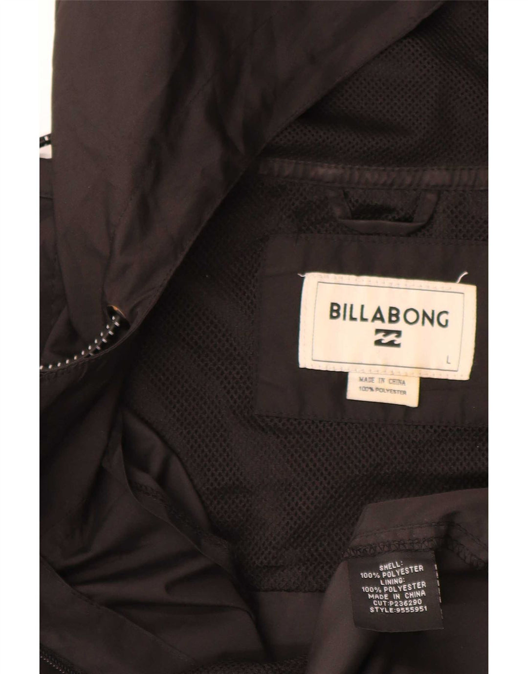 Billabong Herren-Regenjacke mit Kapuze, UK 40, Größe L, Schwarz, Polyester