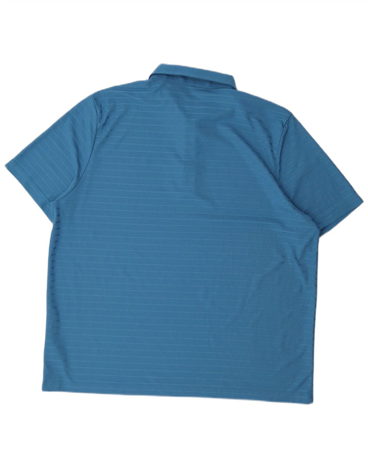 Polo da uomo Lacoste taglia 9 4XL poliestere a righe blu