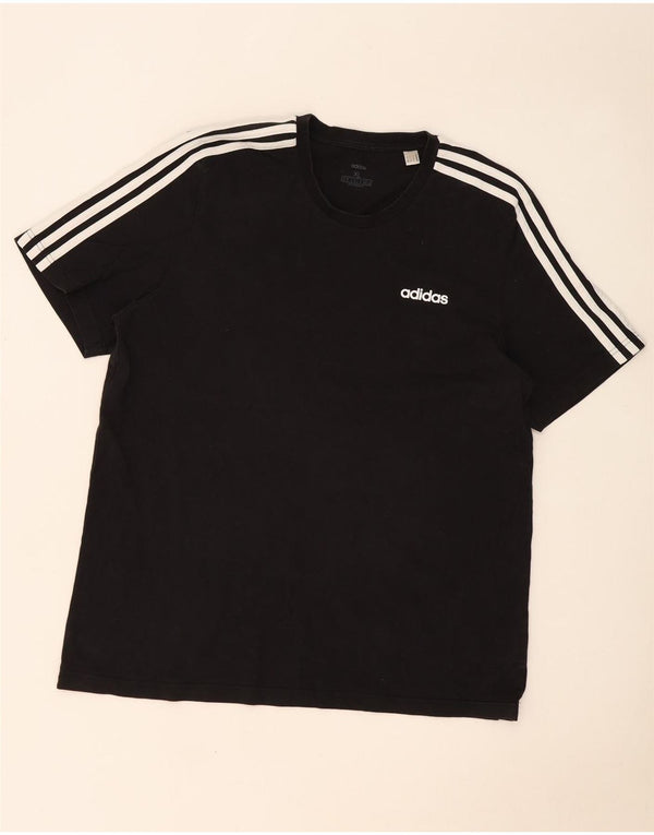 Adidas Mens T-Shirt Top XL Black Cotton