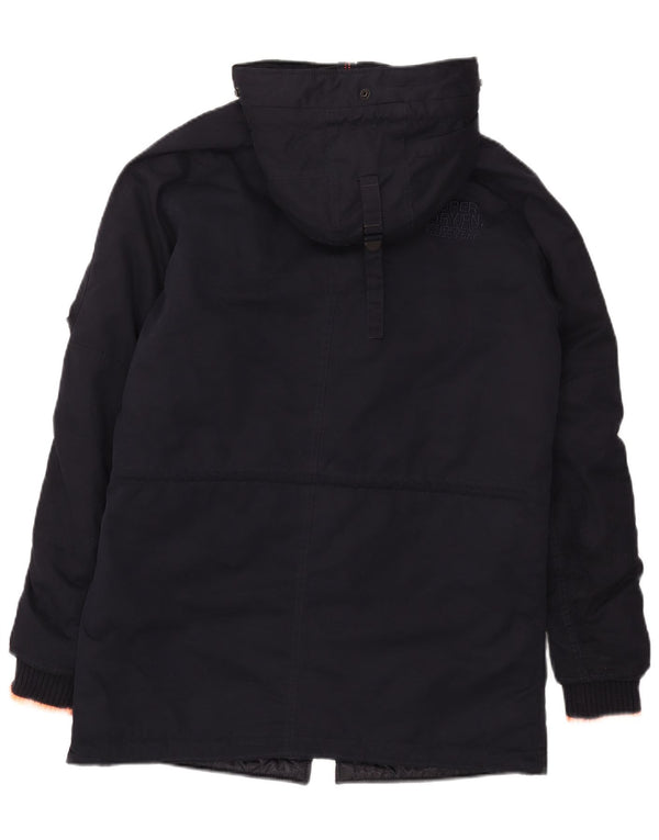 Giacca parka da uomo con cappuccio Superdry UK 38 medio blu navy poliestere