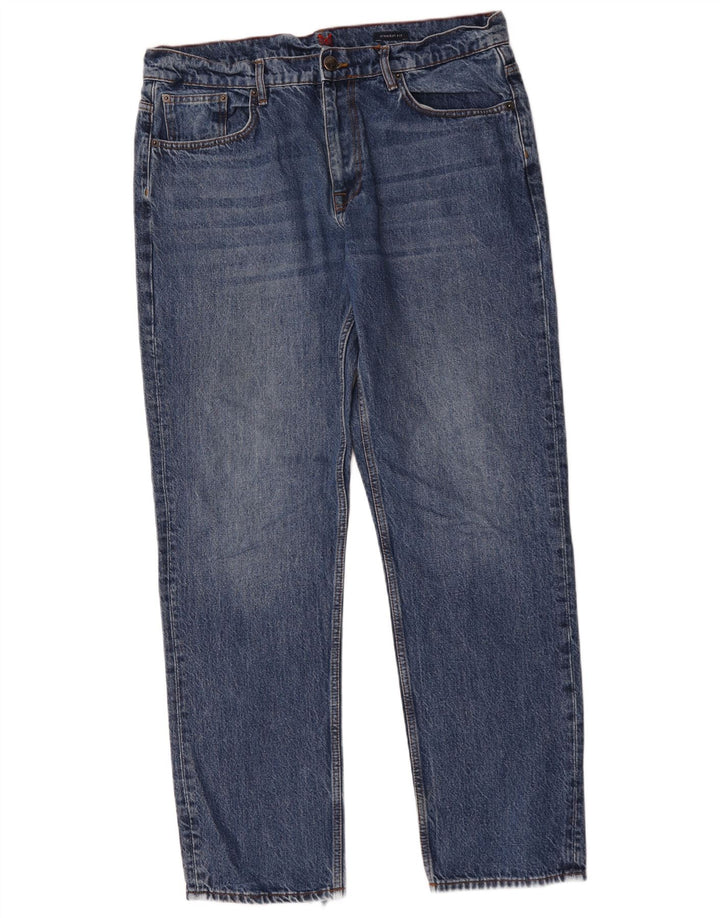 Crew Clothing Mens Straight Jeans W36 L32 Blue