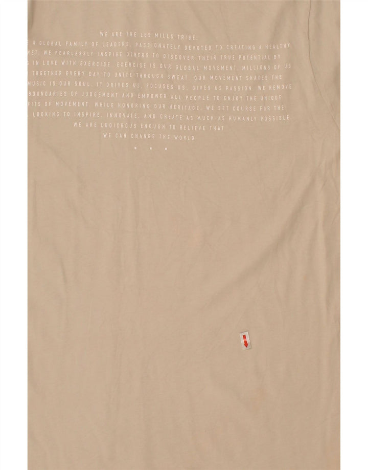 REEBOK Mens Graphic T-Shirt Top Medium Beige Cotton Vintage Reebok and Second-Hand Reebok from Messina Hembry 
