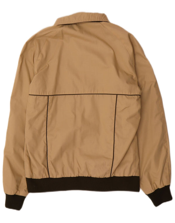Trevira Mens Bomber Jacket UK 46 Small Beige Colourblock Cotton