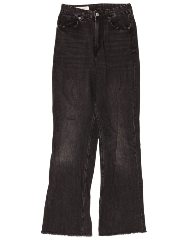 Damskie dżinsy z szeroką nogawką Zara z wysokim stanem EU 36 XS W26 L34 Czarna bawełna