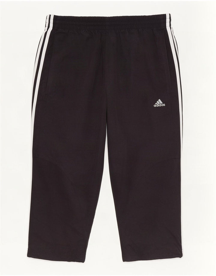 Adidas Womens Capri Tracksuit Trousers UK 10 Small Black Polyester
