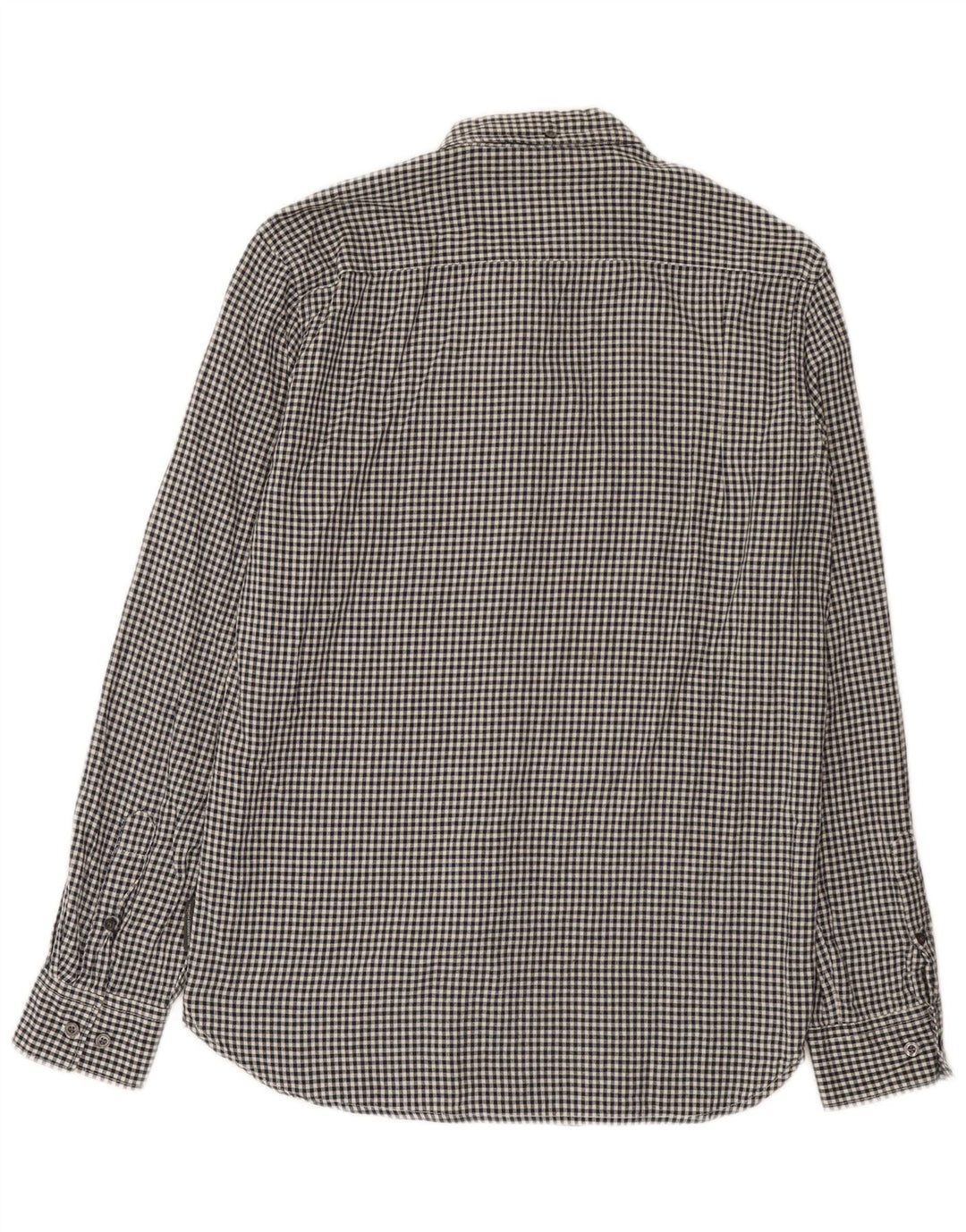 French Connection Mens Shirt Medium Black Gingham Cotton