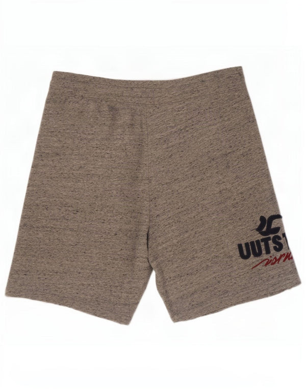 Hollister Mens Graphic Sport Shorts Medium Grey Flecked Cotton