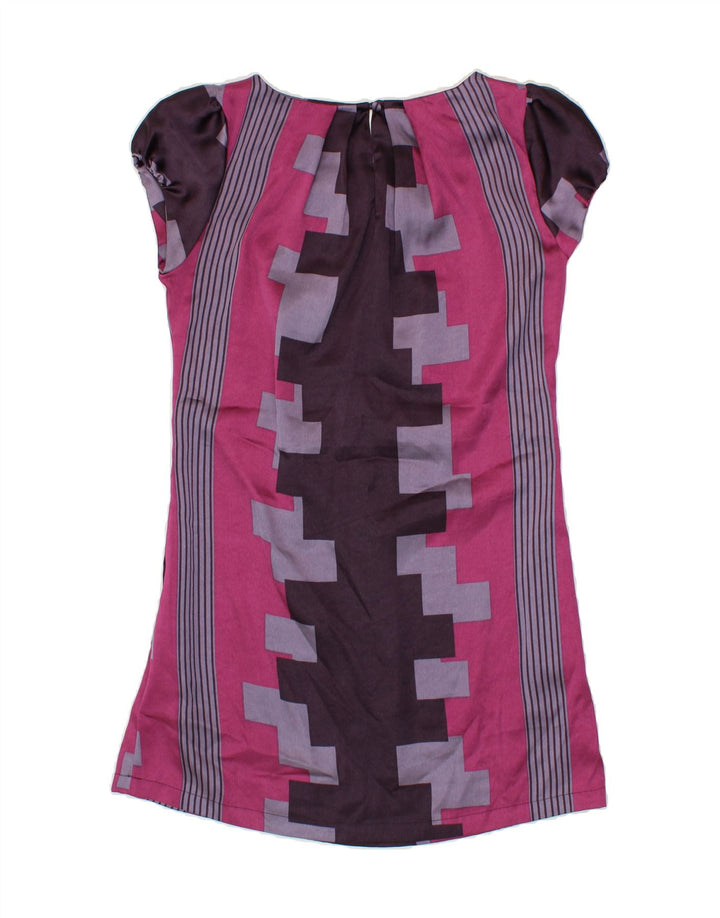 NEXT Womens Tunic Dress UK 10 Small Pink Geometric Polyester Vintage Next and Second-Hand Next from Messina Hembry 