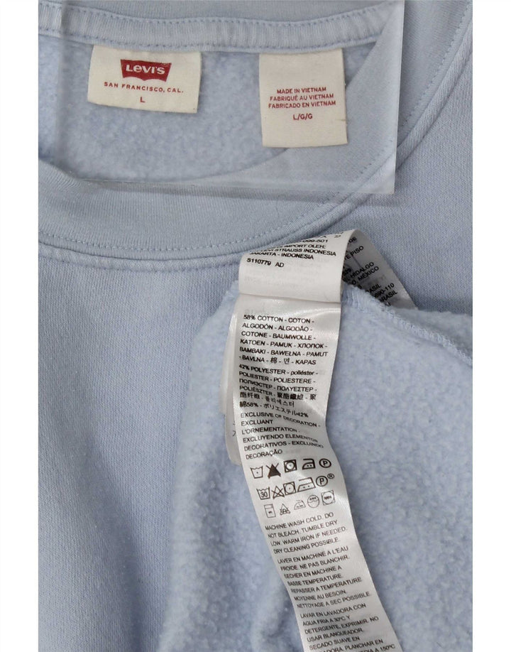 Felpa da donna Levi's Jumper UK 16 Large Blu Cotone