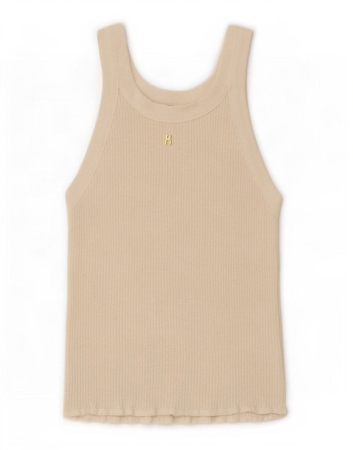 Zara Womens Vest Top UK 8 Pequeno Bege