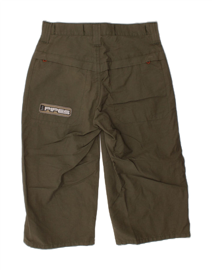 LEE Womens Graphic Bermuda Shorts Medium W28 Khaki Cotton Vintage Lee and Second-Hand Lee from Messina Hembry 
