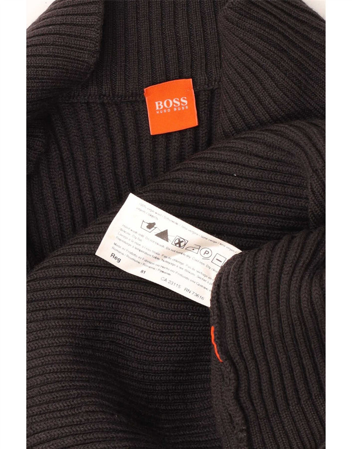 Hugo Boss Mens Cardigan Sweater Medium Grey Virgin Wool