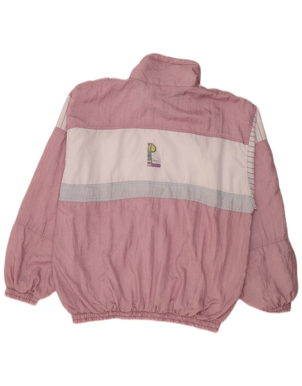 Vintage Mens Tracksuit Top Jacket XL Pink Colourblock
