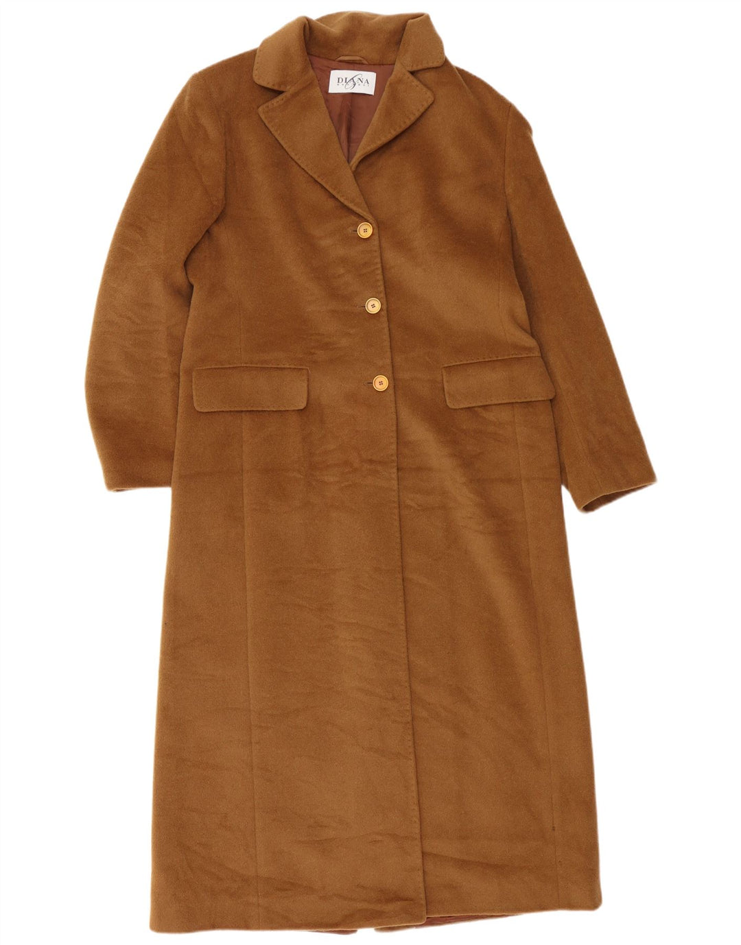 Diana Gallesi Womens Overcoat UK 12 Medium Brown Mohair