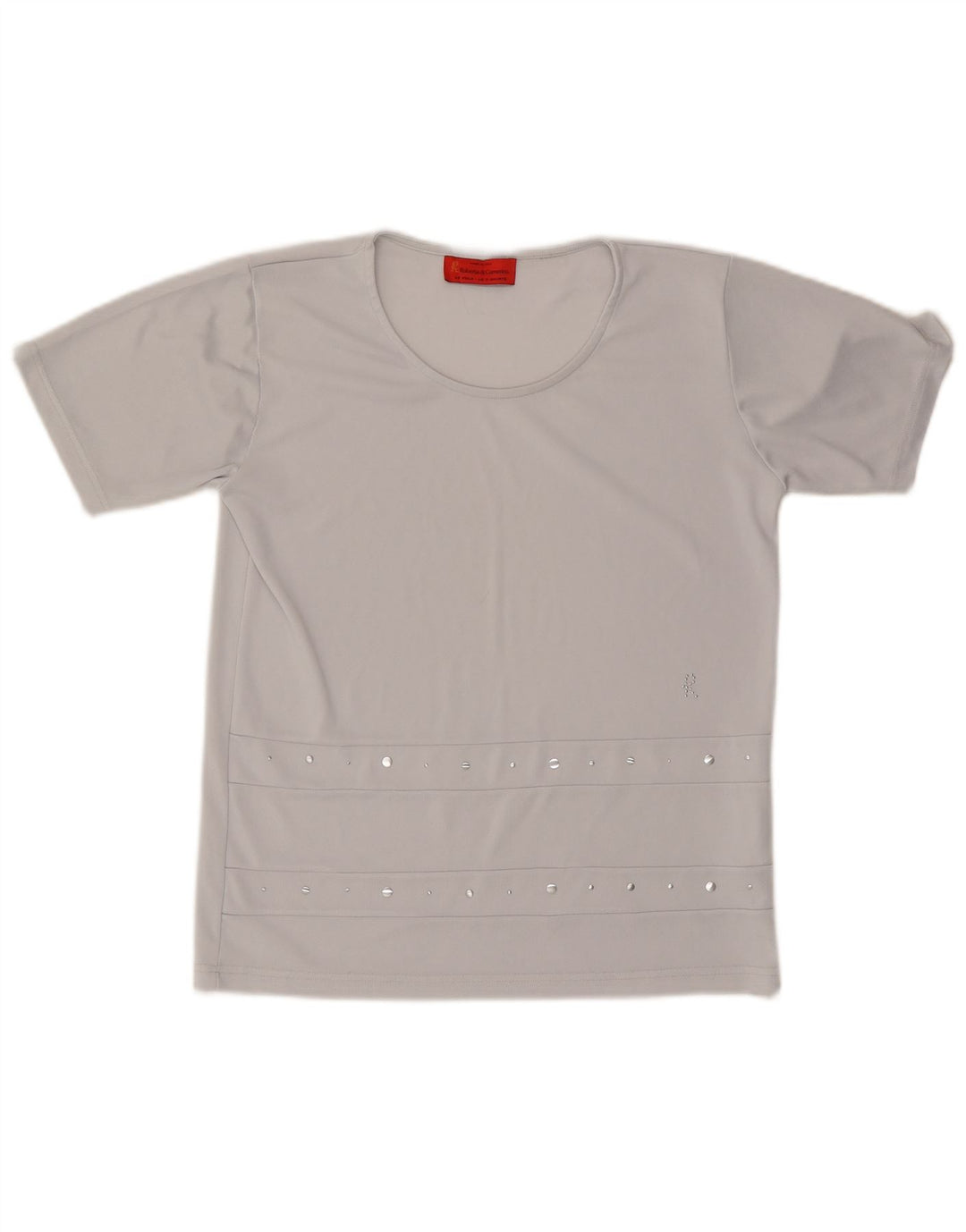 ROBERTA DI CAMERINO Womens T-Shirt Top UK 14 Medium Grey Polyester