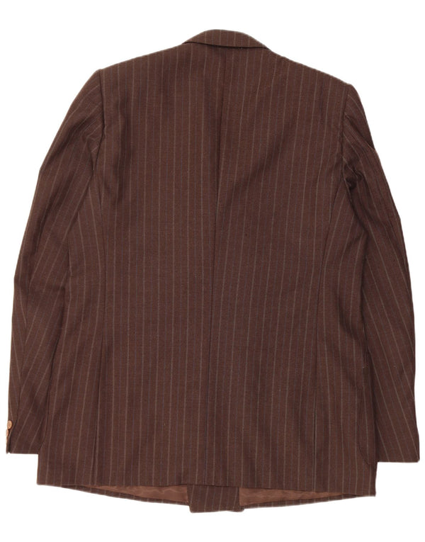 vintage Mens Double Breasted Blazer Veste IT 54 2XL Marron Rayé