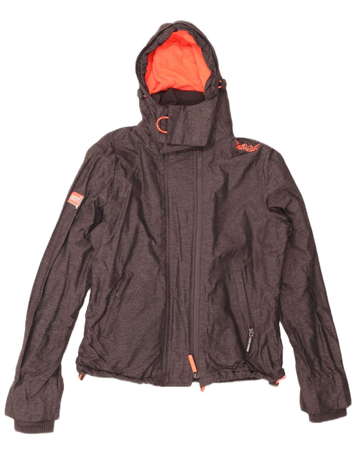 Giacca a vento con cappuccio da donna SUPERDRY UK 12 Grigio medio