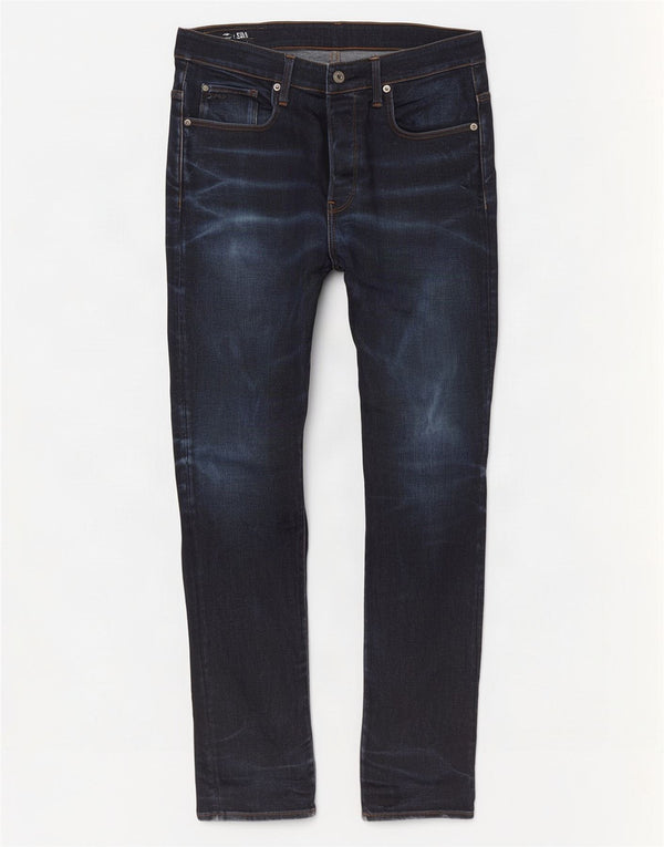 G-Star Herren 3301 Slim Jeans W34 L32 Marineblau Baumwolle