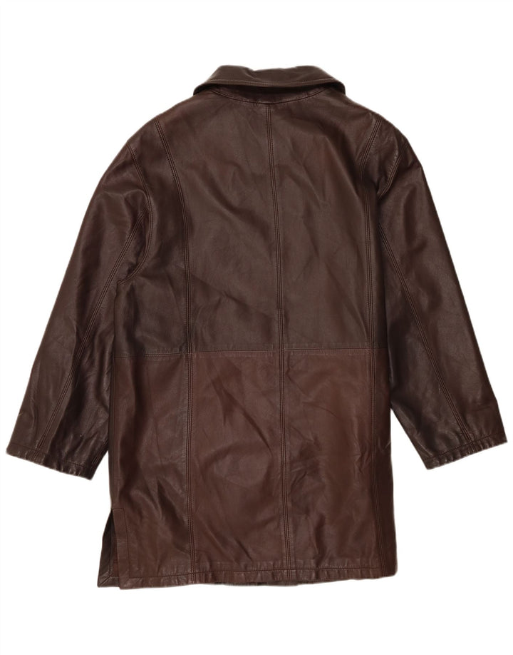 Mabrun Womens Leather Coat UK 16 Large Brown Leather