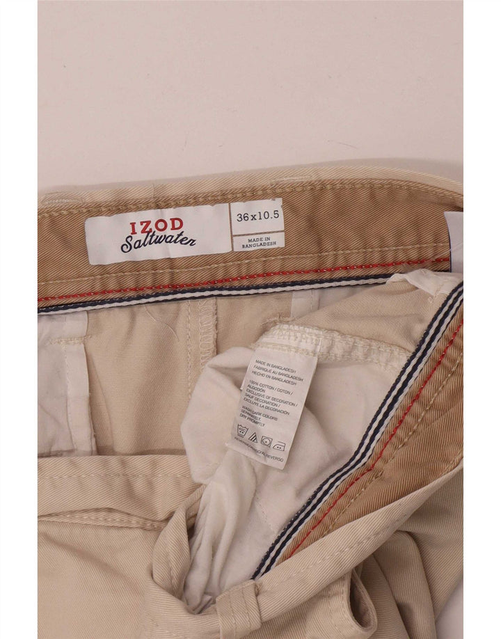 Izod Mens Chino Shorts W36 Large Beige Cotton