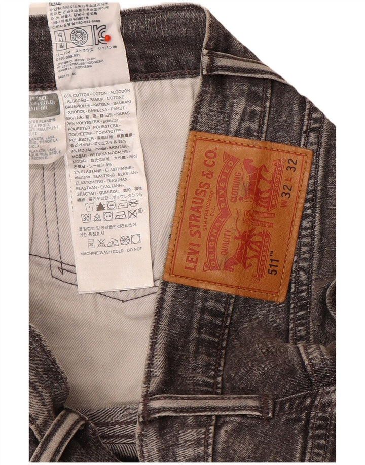 Męskie jeansy Levi's 511 Slim W32 L32 Szara bawełniana nakrapiana