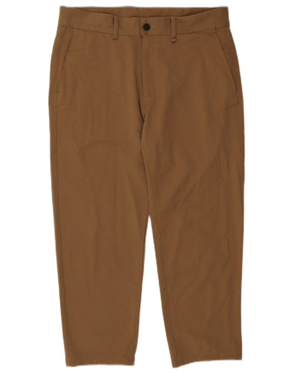 Zara Mens Straight Chino Trousers EU 42 Large W32 L25 Beige