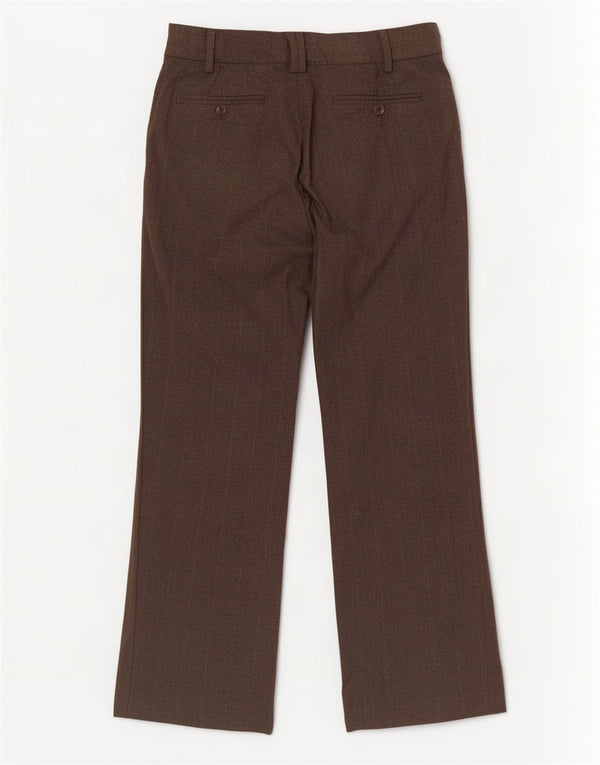 Zara Pantalon de costume bootcut pour femme EU 36 XS W26 L28 Polyester rayé marron