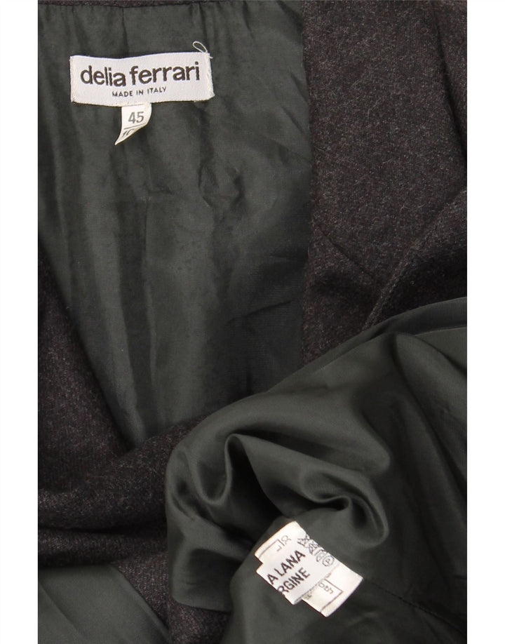 Giacca Blazer 3 Bottoni Donna Delia Ferrari IT 45 Media Nera Lana Vergine