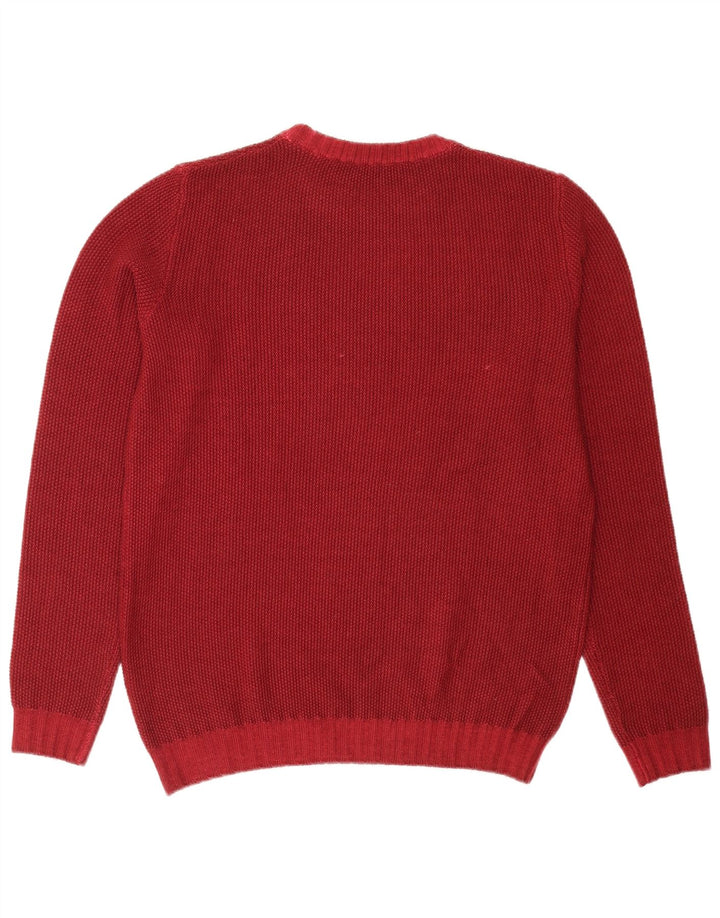 Trussardi Jeans Mens Crew Neck Jumper Sweater Medium Red