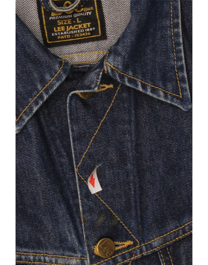 Lee Womens Denim Jacket UK 14 Large Blue Cotton