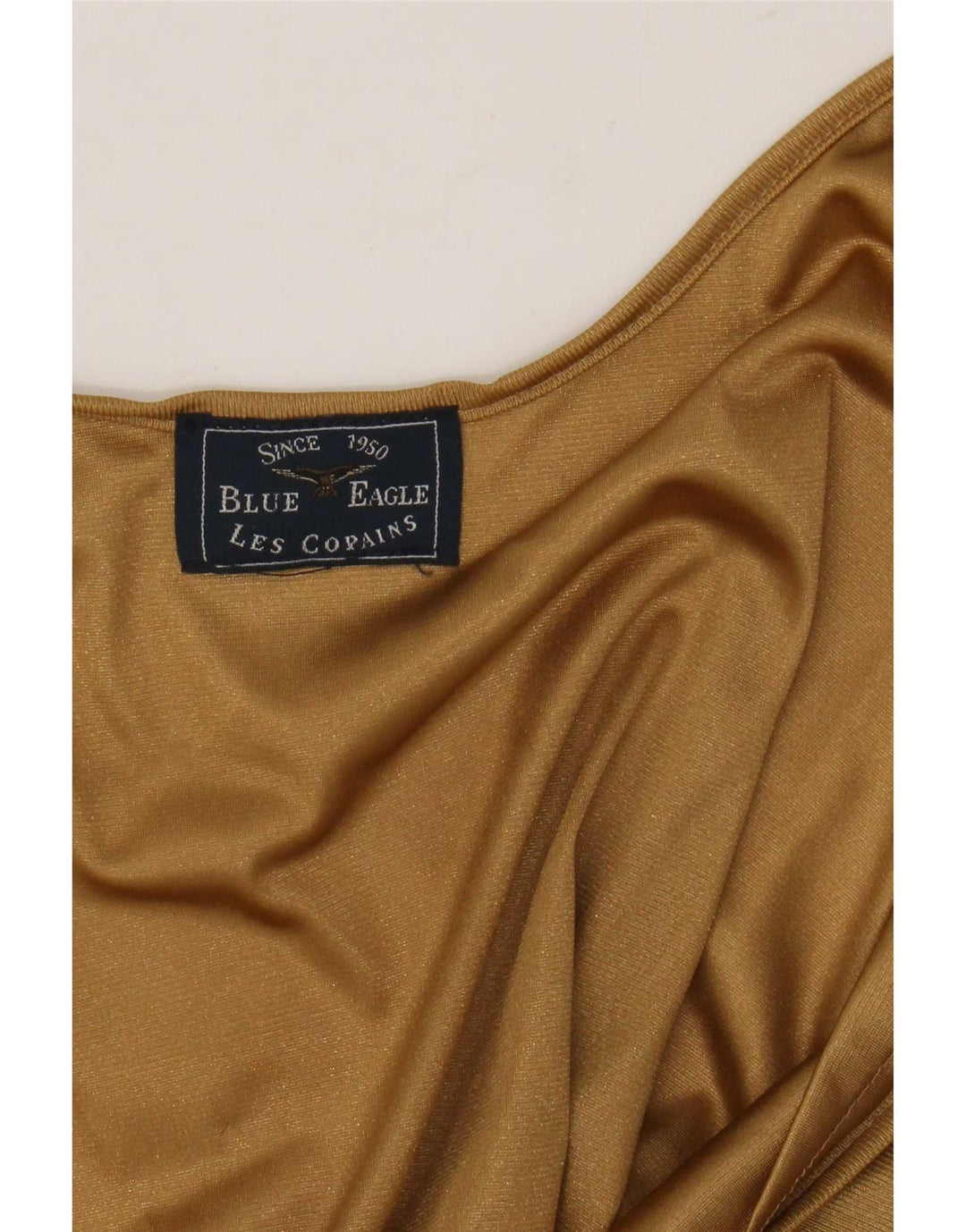 Les Copains Womens Blue Eagle Slip Dress UK 12 Medium Gold