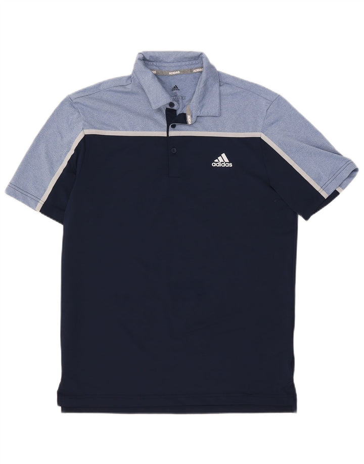 Adidas Herren-Poloshirt, klein, marineblau, Colourblock-Polyester