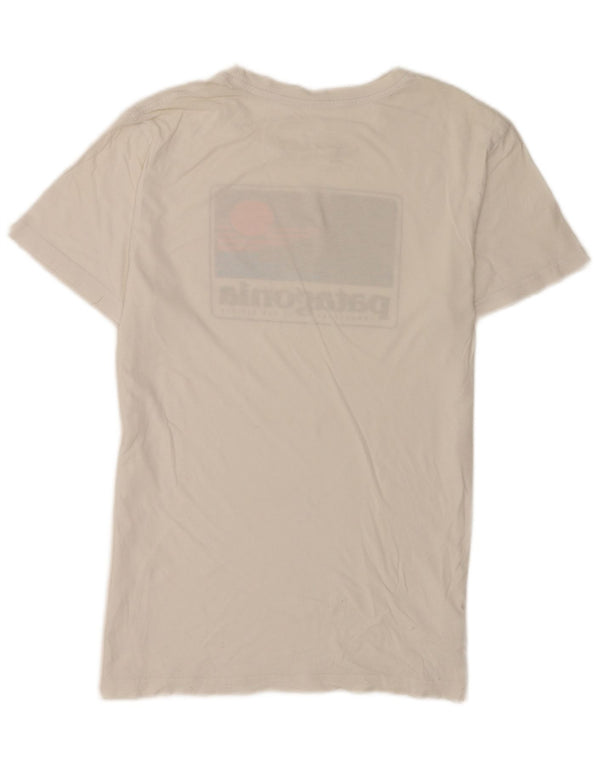 Patagonia T-Shirt Slim Fit Graphic Homme Blanc Moyen Coton