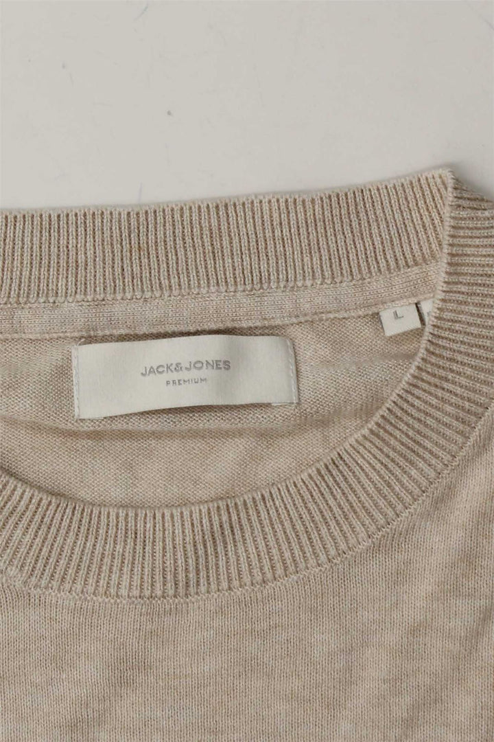 JACK & JONES Mens Crew Neck Jumper Sweater Large Grey
