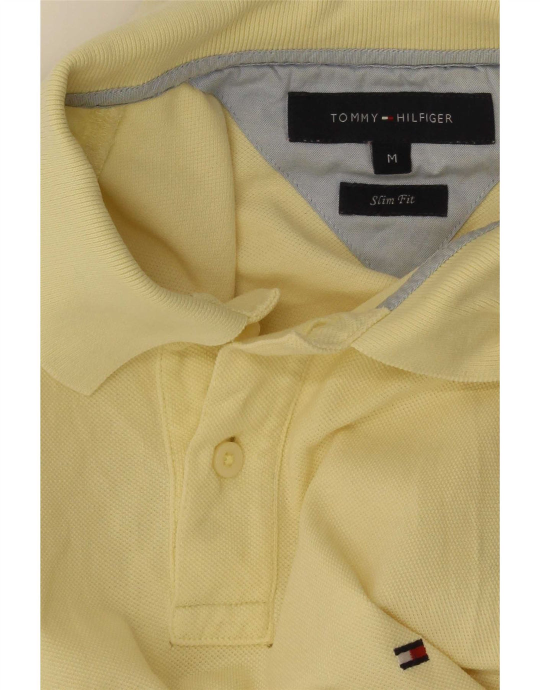 Tommy Hilfiger Mens Slim Fit Polo Shirt Medium Yellow